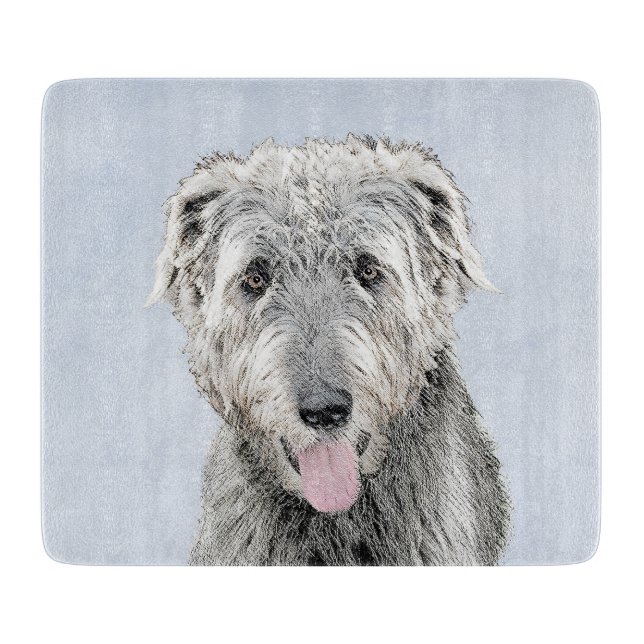 Irish Wolfhound Painting - Cute Original Hund Art (Framsidan)