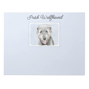 Irish Wolfhound Painting - Cute Original Hund Art Anteckningsblock
