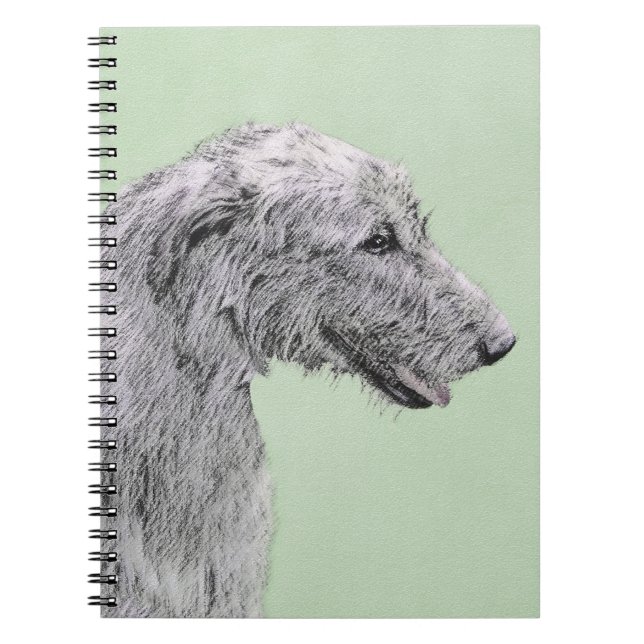 Irish Wolfhound Painting - Cute Original Hund Art Anteckningsbok (Framsidan)