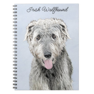 Irish Wolfhound Painting - Cute Original Hund Art Anteckningsbok