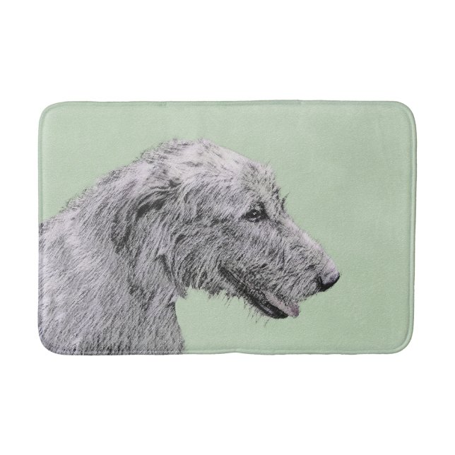 Irish Wolfhound Painting - Cute Original Hund Art Badrumsmatta (Framsidan)