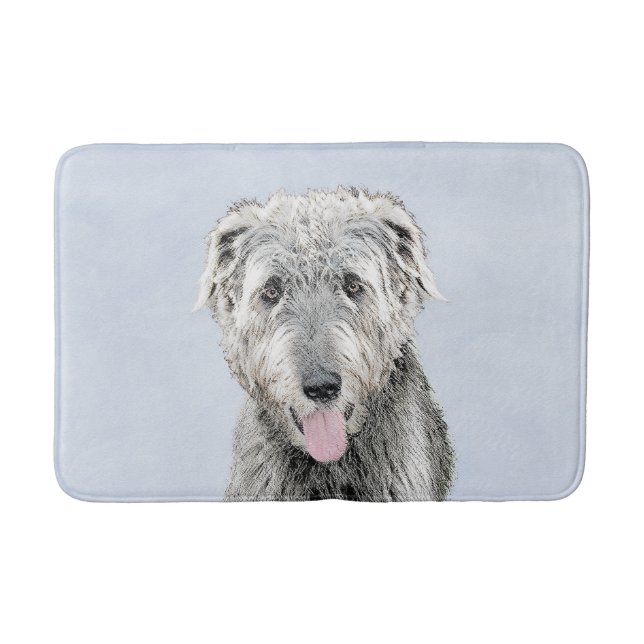Irish Wolfhound Painting - Cute Original Hund Art Badrumsmatta (Framsidan)