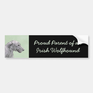 Irish Wolfhound Painting - Cute Original Hund Art Bildekal