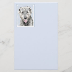 Irish Wolfhound Painting - Cute Original Hund Art Brevpapper