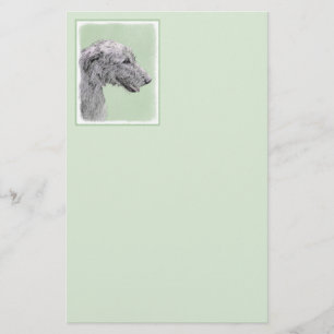 Irish Wolfhound Painting - Cute Original Hund Art Brevpapper