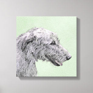 Irish Wolfhound Painting - Cute Original Hund Art Canvastryck