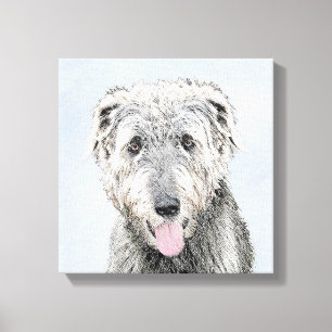 Irish Wolfhound Painting - Cute Original Hund Art Canvastryck