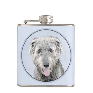 Irish Wolfhound Painting - Cute Original Hund Art Fickplunta