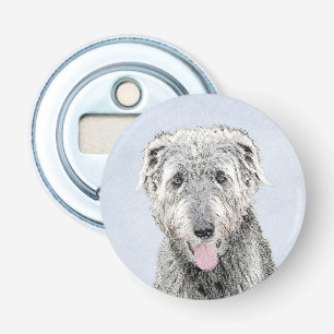Irish Wolfhound Painting - Cute Original Hund Art Flasköppnare
