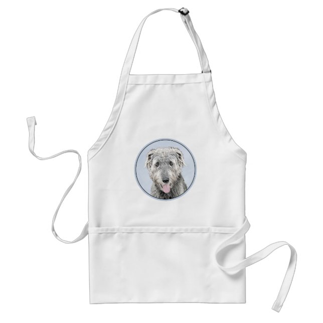 Irish Wolfhound Painting - Cute Original Hund Art Förkläde (Framsidan)