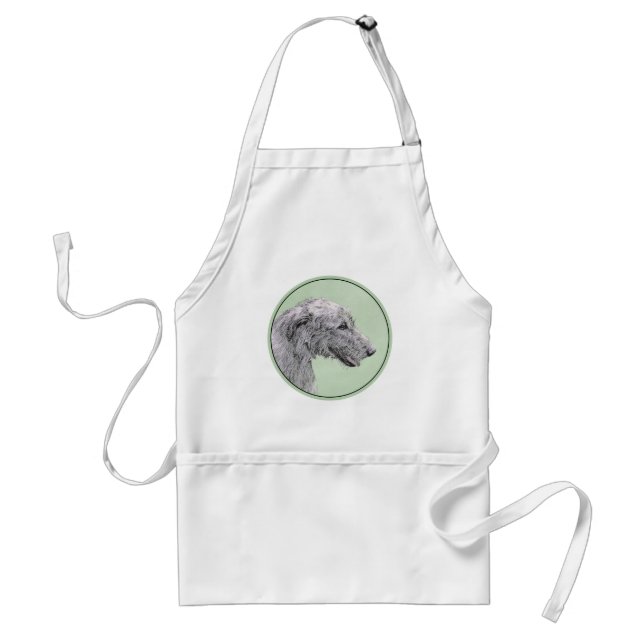 Irish Wolfhound Painting - Cute Original Hund Art Förkläde (Framsidan)