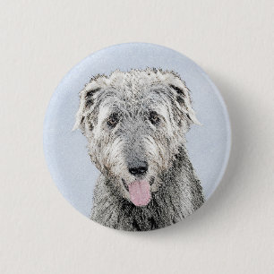 Irish Wolfhound Painting - Cute Original Hund Art Knapp