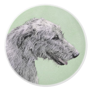 Irish Wolfhound Painting - Cute Original Hund Art Knopp