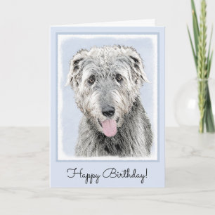 Irish Wolfhound Painting - Cute Original Hund Art Kort