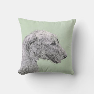 Irish Wolfhound Painting - Cute Original Hund Art Kudde