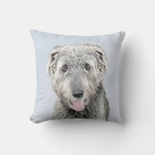 Irish Wolfhound Painting - Cute Original Hund Art Kudde