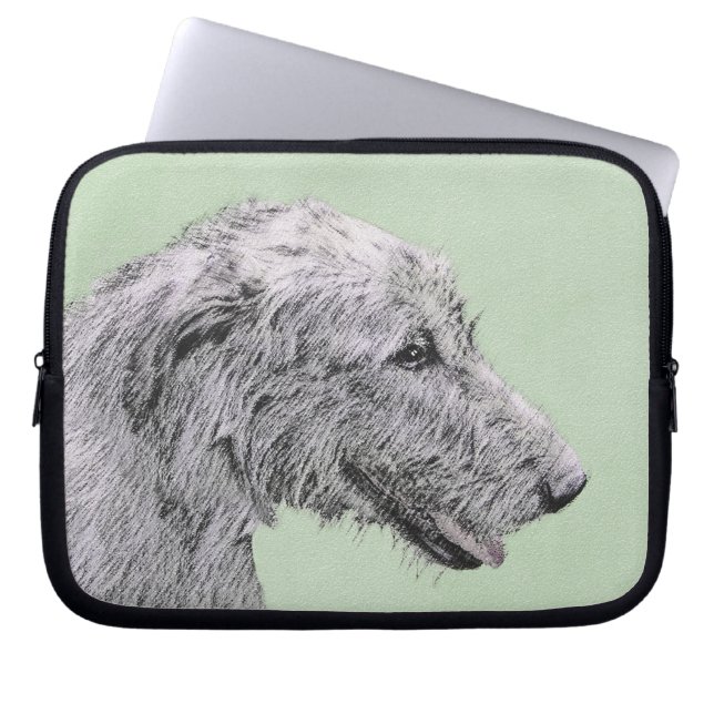 Irish Wolfhound Painting - Cute Original Hund Art Laptop Fodral (Framsidan)