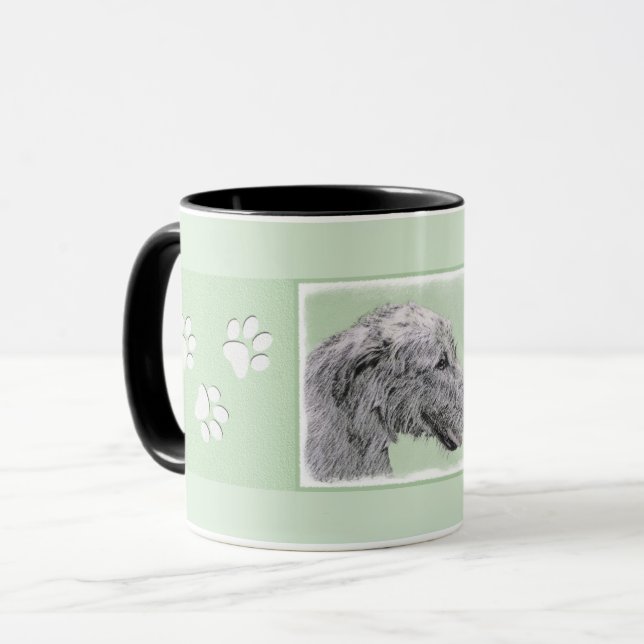 Irish Wolfhound Painting - Cute Original Hund Art Mugg (Framsida vänster)