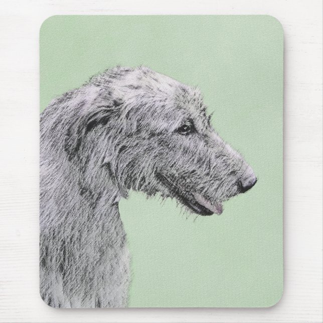 Irish Wolfhound Painting - Cute Original Hund Art Musmatta (Framsidan)