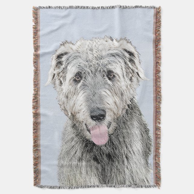 Irish Wolfhound Painting - Cute Original Hund Art Mysfilt (Framsidan Vertikal)