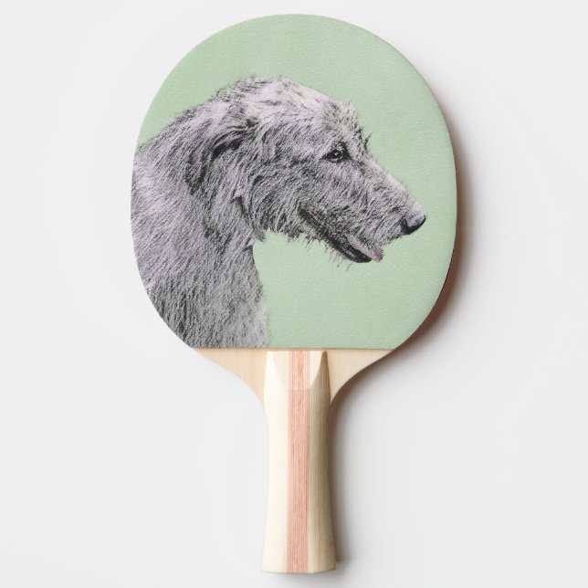 Irish Wolfhound Painting - Cute Original Hund Art Pingisracket (Framsidan)
