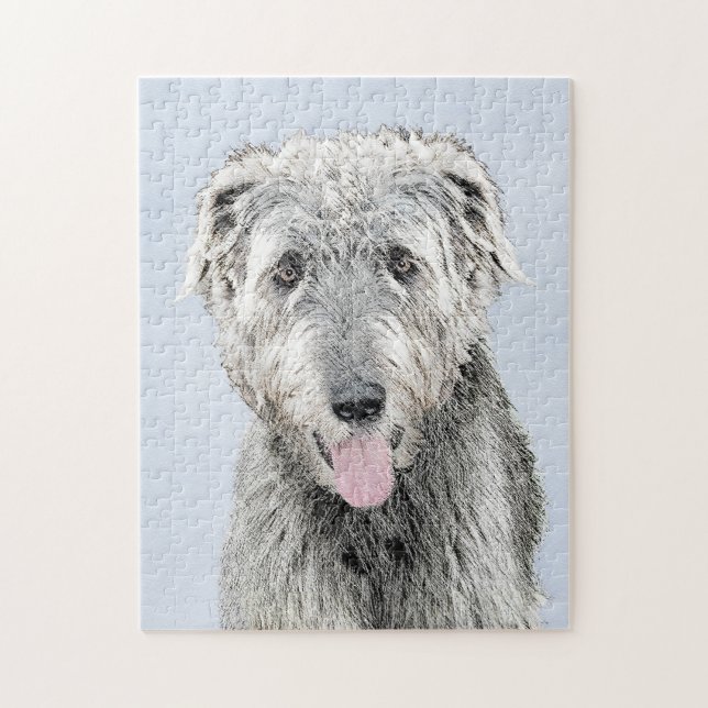 Irish Wolfhound Painting - Cute Original Hund Art Pussel (Vertikal)