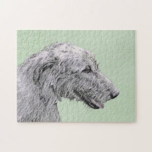 Irish Wolfhound Painting - Cute Original Hund Art Pussel