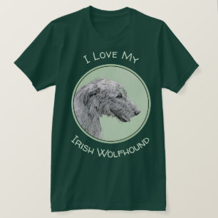 Irish Wolfhound Painting - Cute Original Hund Art T Shirt