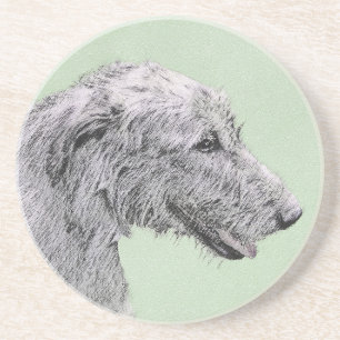 Irish Wolfhound Painting - Cute Original Hund Art Underlägg