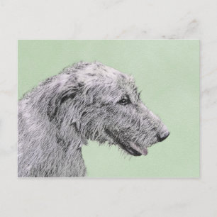 Irish Wolfhound Painting - Cute Original Hund Art Vykort