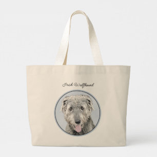 Irish Wolfhound Painting Grått Original Hund Art Jumbo Tygkasse