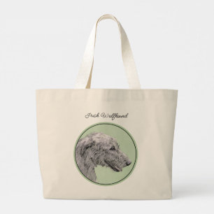 Irish Wolfhound Painting Grått Original Hund Art Jumbo Tygkasse