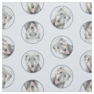 Irish Wolfhound Painting Grått Original Hund Art Tyg