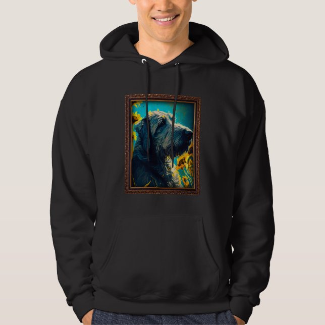 Irish Wolfhound Painting Sunflower Flower Mom Wome Hoodie (Framsida)