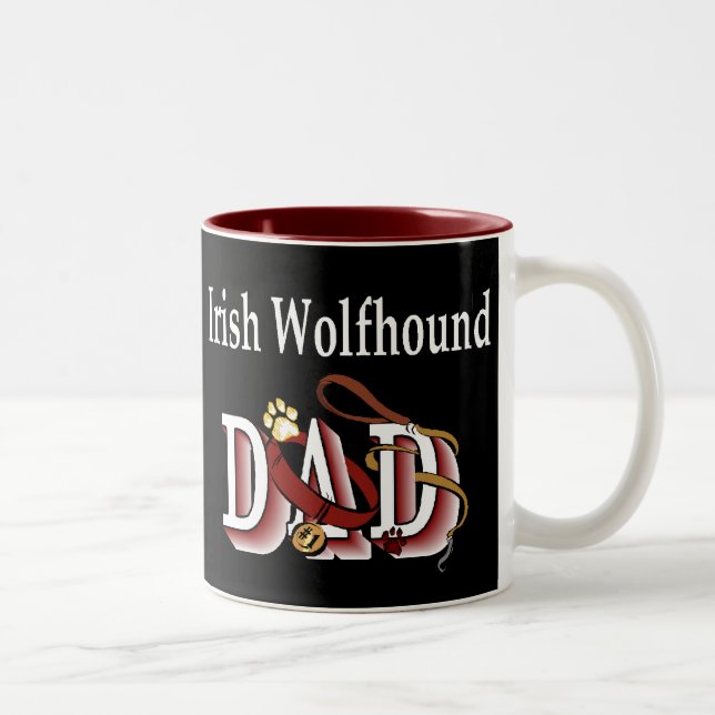 Irish Wolfhound Pappa Gifts Två-Tonad Mugg (Höger)