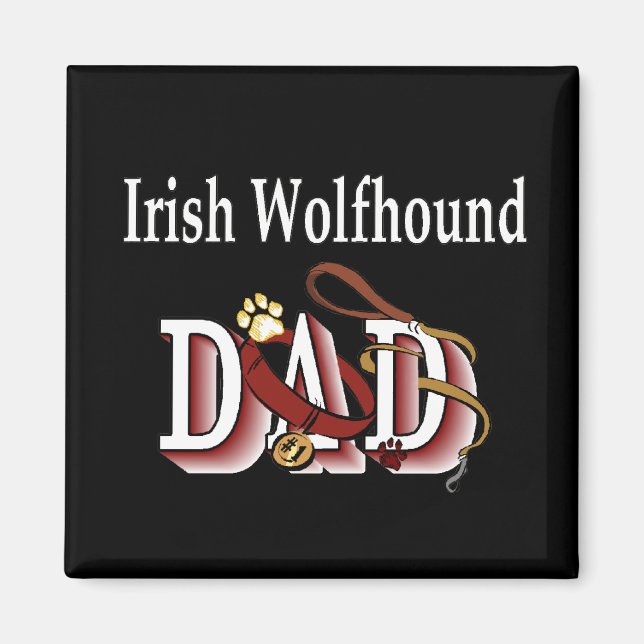 Irish Wolfhound pappa Magnet (Framsidan)