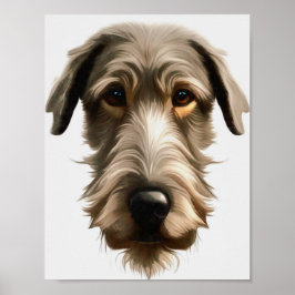 Irish Wolfhound Pet Porträtt Painting Isolated on Poster