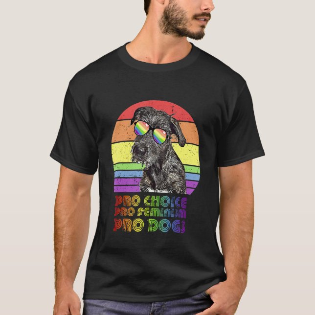 Irish Wolfhound Pro Choice Pro Feminism Pro Hundar T Shirt (Framsida)