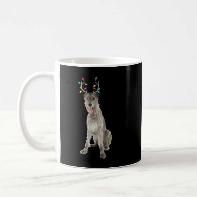 Irish Wolfhound Reindeer jul-Hund Kaffemugg (Vänster)