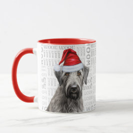 Irish Wolfhound Santa Dog Woof Background Mugg