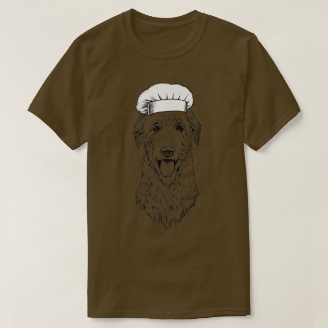 Irish Wolfhound Sighthound Dog Cook Chef Funny Coo T Shirt (Design framsida)