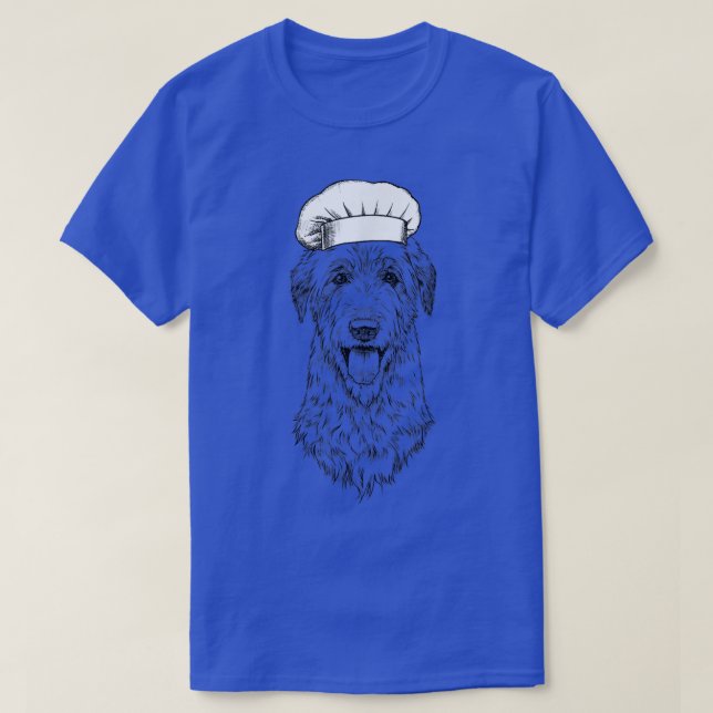 Irish Wolfhound Sighthound Hund Cook Chef Funny Co T Shirt (Design framsida)