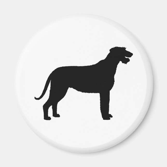 Irish Wolfhound (svart) Magnet (Framsidan)