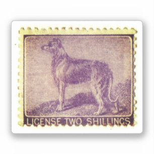 Irish Wolfhound vintage frimärke Klistermärken
