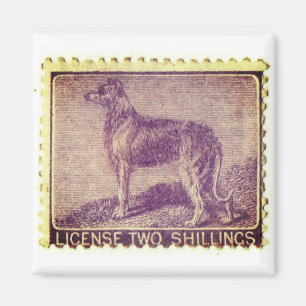Irish Wolfhound vintage frimärke Magnet