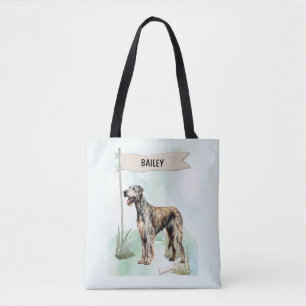Irish Wolfhound Watercolor Personlig Hund Tygkasse