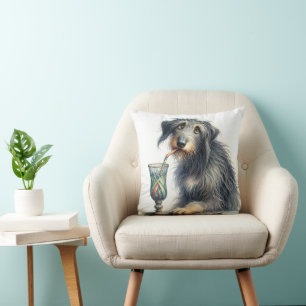 Irish Wolfhound with Retro Soda Kudde