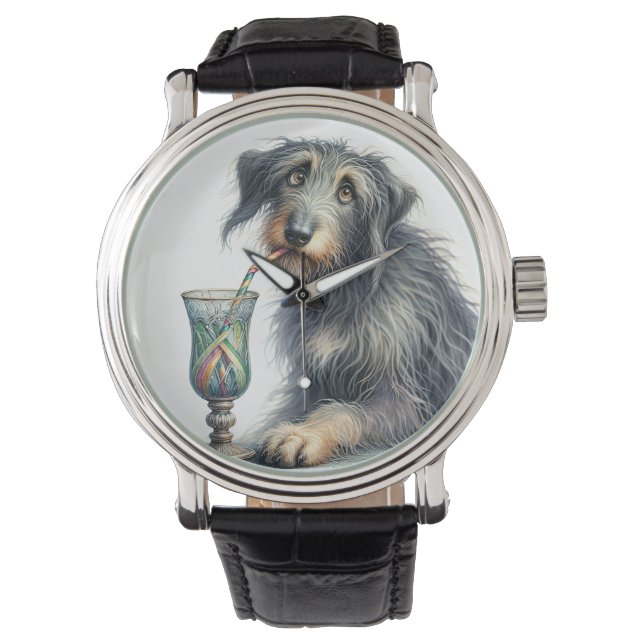 Irish Wolfhound with Soda Armbandsur (Framsida)