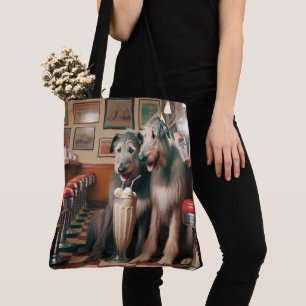 Irish Wolfhounds in Retro Middag Tygkasse