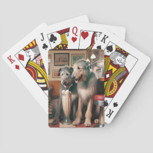 Irish Wolfhounds with Ice Cream Soda Casinokort